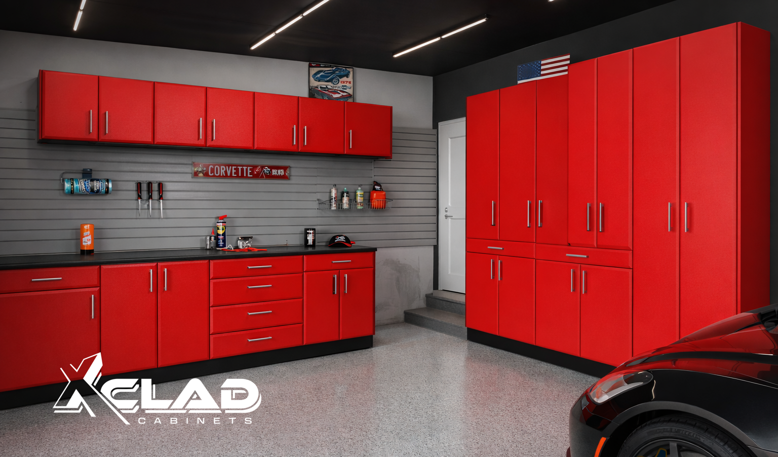 Premium garage cabinet and organization installation in Columbus Ohio by Cap City Garages — authorized X-Clad dealer in Central Ohio