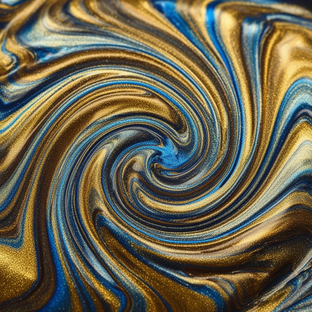 Gold Blue metallic epoxy pigment - Cap City Garages Columbus OH